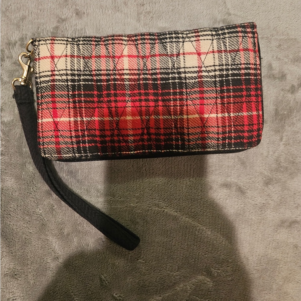 Bella Taylor Plaid Red and Black Wristlet Wallet - Women